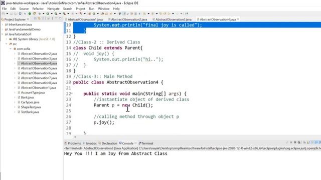 OOP-JavaTutorial : Abstraction :: Abstract Class смотреть онлайн
