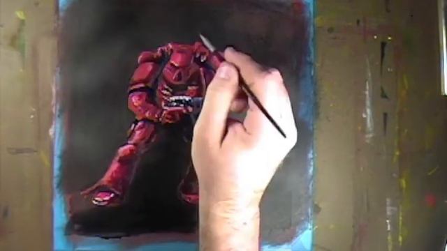 Space Marines 1 Part 2 Warhammer 40K Miniature Figure Acrylic on Paper Painting смотреть онлайн