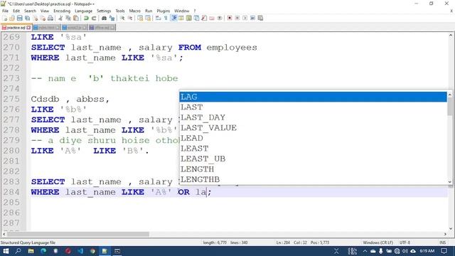 08. The LIKE operator in sql смотреть онлайн