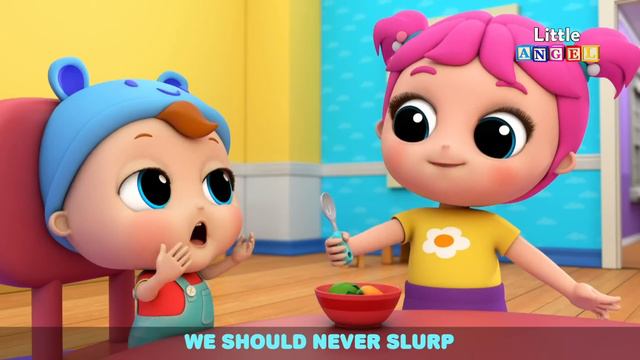 Yum Yum Spaghetti | Table Manners Song | Little Angel Nursery Rhymes
