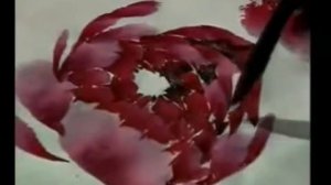 Пион. Китайская живопись. Техника рисования цветов.