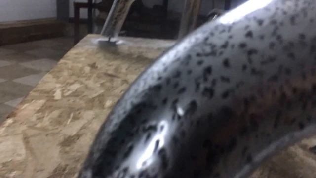 Покраска Молотковой краской и покрытие хромом. смотреть онлайн