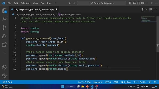 #25 Exercise - Create a Passphrase Password Generator Program in Python. #python #programming смотреть онлайн