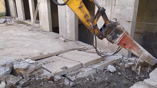 Экскаватор Hyundai r 170 w 7 с гидромолотом компании Техоптимум смотреть онлайн