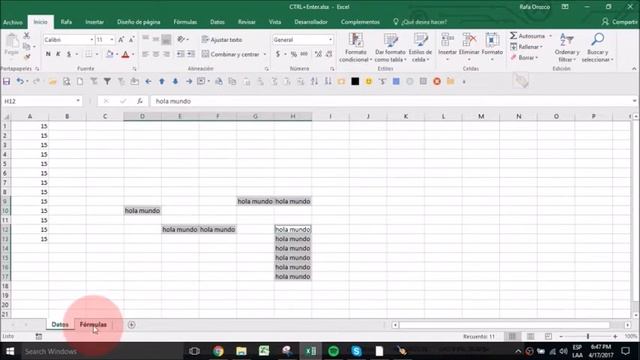Atajo para capturar datos y fórmulas CTRL+Enter смотреть онлайн