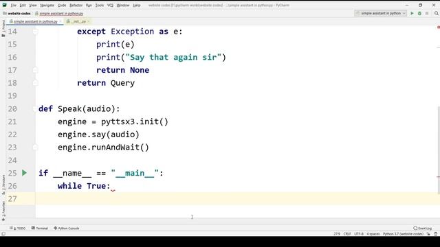 Simple Voice Assistant using Python || Python.hub || Tech 21|| смотреть онлайн