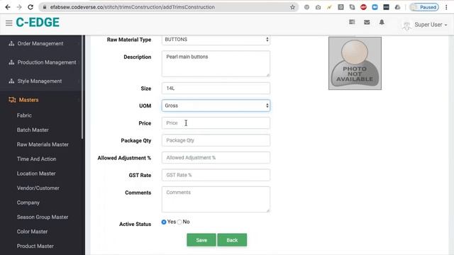 Create All the Raw Materials/Boms/Trims in C-Edge, Cloud ERP for Fashion and Garments смотреть онлайн
