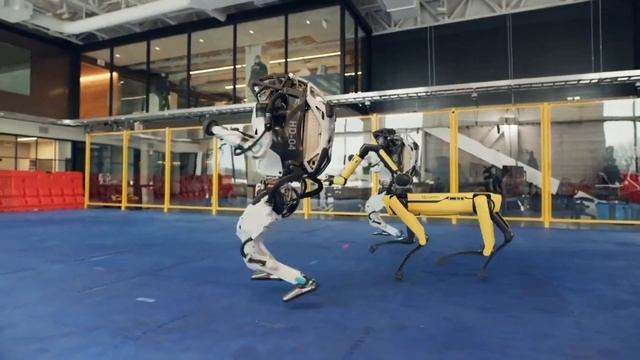 BOSTON PUSH - Boston Dynamics dance video with A Stranger In The Planet#robots смотреть онлайн