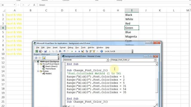 How to Change Font Color in Excel VBA (In Hindi) смотреть онлайн