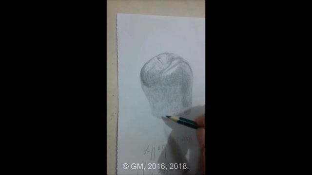 Pre-Hyperrealistic Drawing Of Apple From Life - Early February, 2016