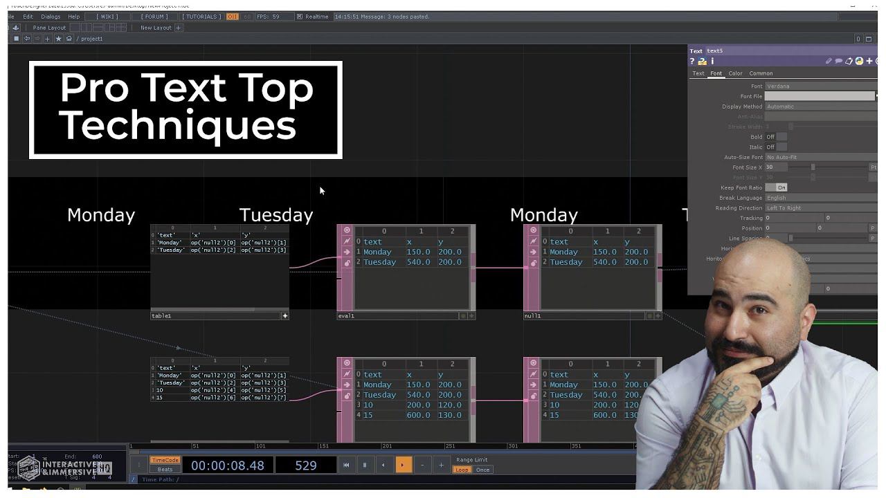 TouchDesigner Text TOP Tutorial смотреть онлайн