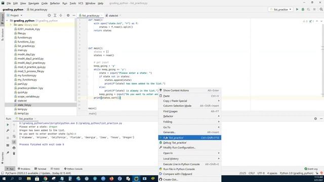 Python States Project Solution смотреть онлайн
