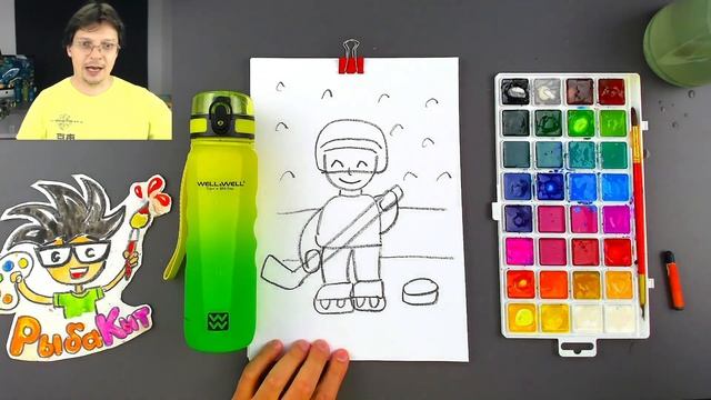 Как нарисовать ХОККЕИСТА - Рисуем спорт с Well Well смотреть онлайн