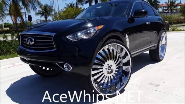 AceWhips.NET- Black Infiniti QX70 on 32"s Forgiatos