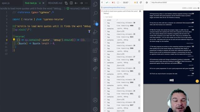 Use cypress-recurse To Scroll The Page Until It Loads The Text We Are Looking For смотреть онлайн