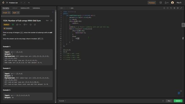 Number of Sub arrays With Odd Sum || LeetCode || 1524 || Dynamic Programming смотреть онлайн