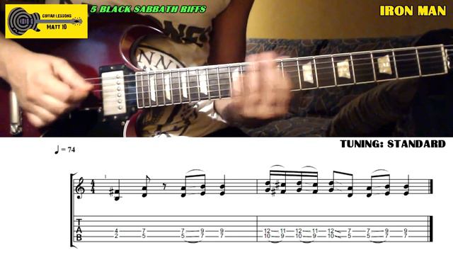 BLACK SABBATH Guitar Riffs COVER + TAB | Lesson | Tutorial | How To Play | Top 5 смотреть онлайн