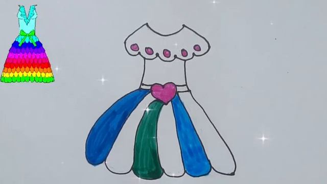 How to draw cute dress drawing | easy ? drawing | kids art| drawing for toddler and children смотреть онлайн