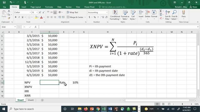 XNPV and XIRR Functions in Excel смотреть онлайн