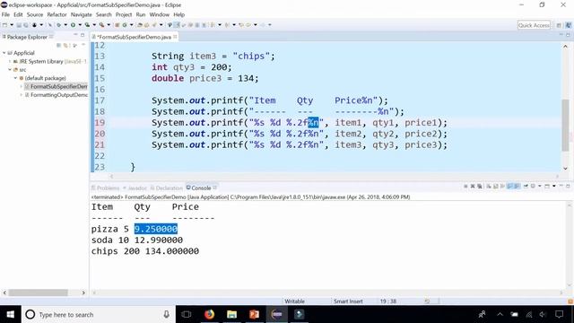 Java Formatting Output with the printf Method using Format Sub-Specifiers - Easy Example - APPFICIA смотреть онлайн
