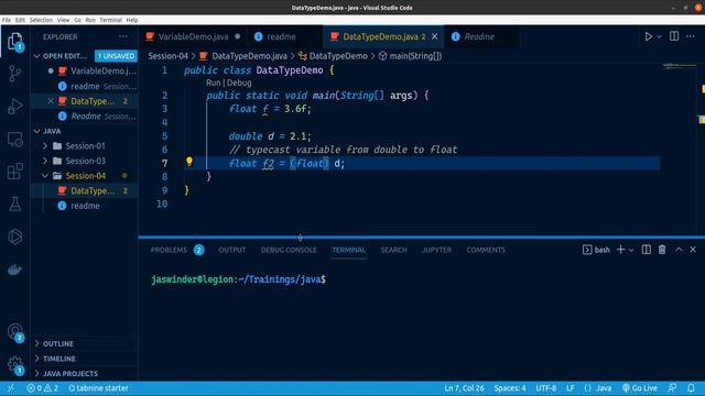 04 - Java Bootcamp | Datatypes - 2 | Programming in Java смотреть онлайн