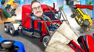 СЛОМАЛИ ГТА 5! 1000 ИГРОКОВ vs ГРУЗОВИК с РАМПОЙ! ТАКОЙ ЖЕСТИ НЕ БЫЛО! ЭПИЧНЫЕ ДОГОНЯЛКИ! (GTA 5 RP)