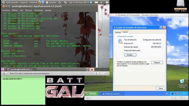 Usando MetaSploit con Windows XP vulnerable смотреть онлайн
