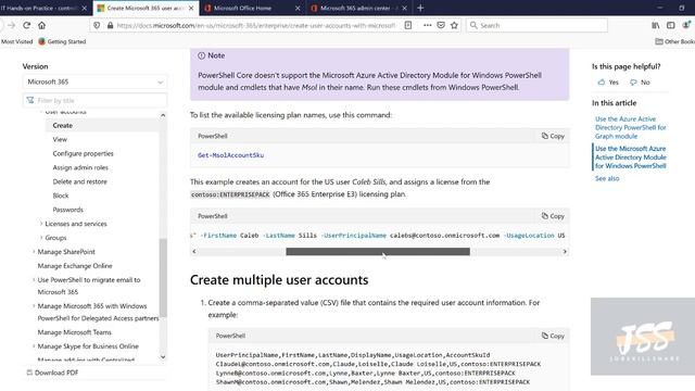 Manage Microsoft 365 accounts with PowerShell | IT Support skills смотреть онлайн
