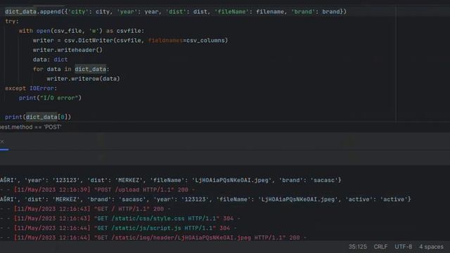 Upload files for header via Flask (using CSV file as database) смотреть онлайн