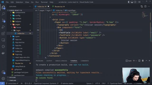 Login page y Manejo de Formularios | Clase 4 | ReactJS + TypeScript + Material UI смотреть онлайн