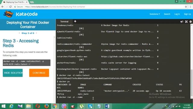 KataCoda- Docker смотреть онлайн