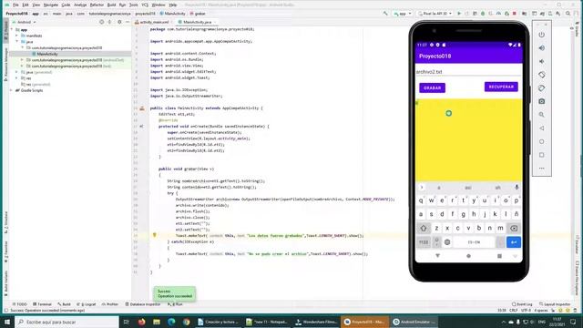 Curso de Android con Java: Creación y lectura de archivos de texto en la memoria interna смотреть онлайн