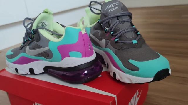Nike Air 270 React Grey UNBOXING and TRY ON смотреть онлайн