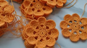 Мотивы для ирландского кружева  Вяжем по фото  Очень простой цветок. Вязание для начинающих.