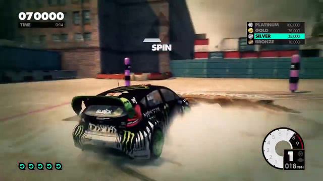 DIRT 3 - Gymkhana Academy Spin Tutorial Gameplay смотреть онлайн