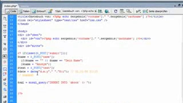 EIn Gästebuch mit Mysql/PHP erstellen(5/10) - Tutorial von Webseiten mit PHP смотреть онлайн