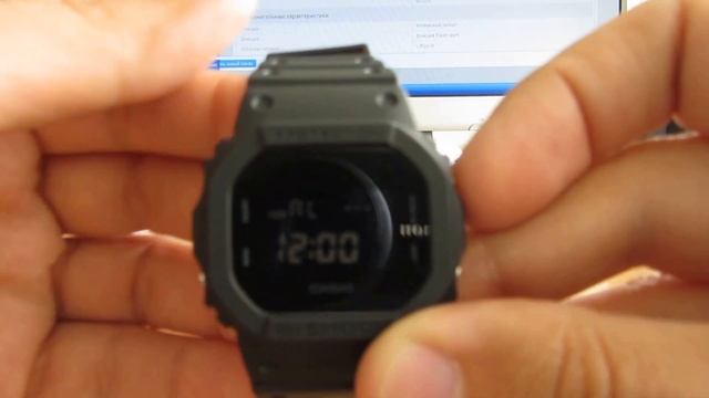 Casio DW-5600BB-1ER видео обзор и настройка
