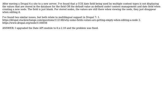 Drupal: CCK Date field not showing stored values in node edit form смотреть онлайн