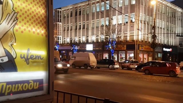 Вечерний Ленинский проспект в Калининграде смотреть онлайн