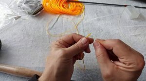 Первая сборка нахлыста, намотка шнура.