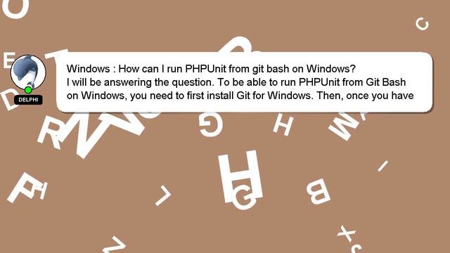 Windows : How can I run PHPUnit from git bash on Windows? смотреть онлайн