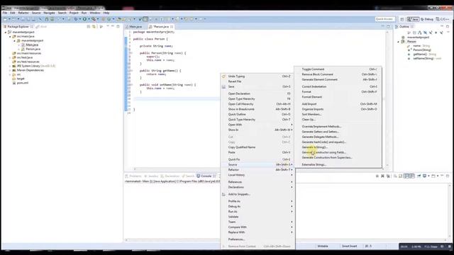 Java : How to create a ToString method with eclipse смотреть онлайн