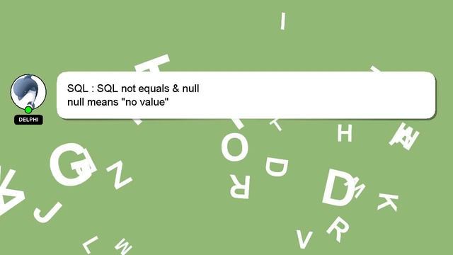SQL : SQL not equals & null смотреть онлайн
