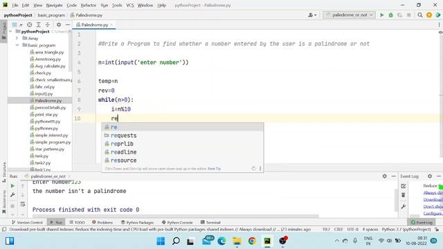 Palindrome number program in Python | Palindrome Number kaise Check kare Python me | смотреть онлайн