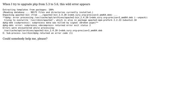 Ubuntu: I'm getting this error when try to update to php5 смотреть онлайн