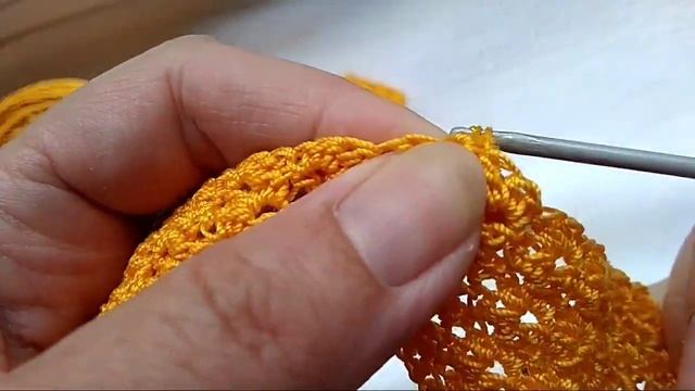 Двусторонний узор крючком "Ракушки" смотреть онлайн