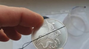 Чистка серебрянных монет 999 пробы от пятен. Часть 1
