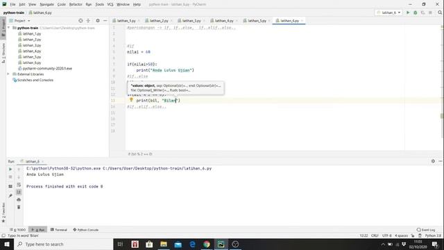 Tutorial Pemrograman Python untuk Pemula : 8 (Percabangan:If, If..Else, If..Elif..Else) смотреть онлайн