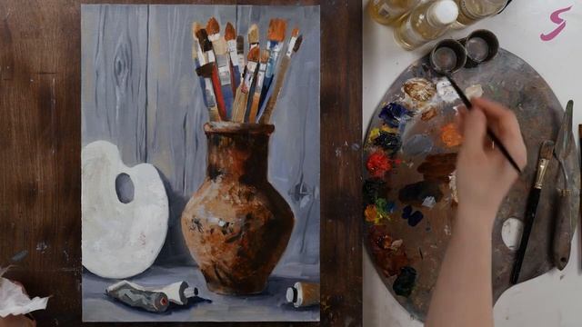 Рисунок. Масло. Натюрморты. Натюрморт художника-4