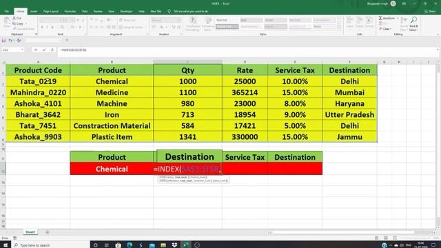 Index Formula in excel in Hindi| How to use Index function in hindi| Index Function | Index смотреть онлайн